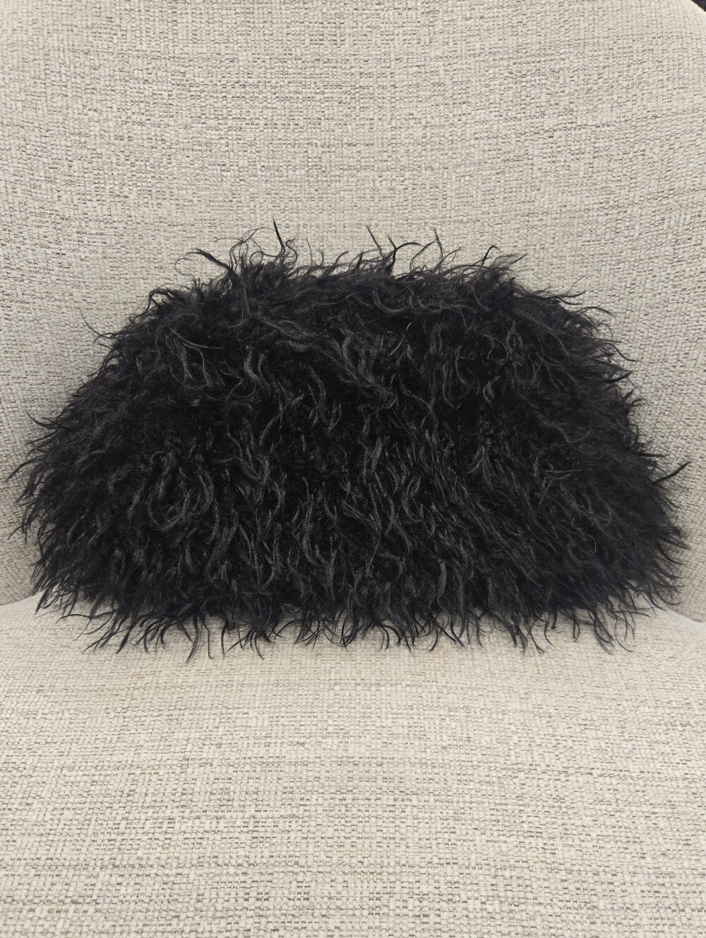 Haute Hippie Black Faux Fur Clutch